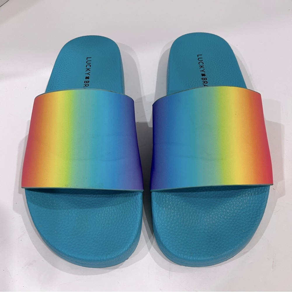 Lucky Brand Womens Size 8
Parker Pride Multicolored Ombre Slides Shoes Sandals - Picture 4 of 10